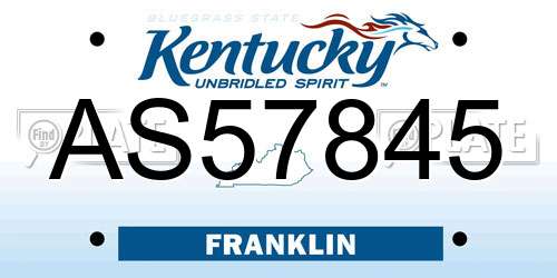 AS57845 Kentucky License Plate