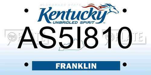 AS5I810 Kentucky License Plate
