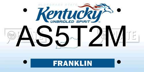 AS5T2M Kentucky License Plate