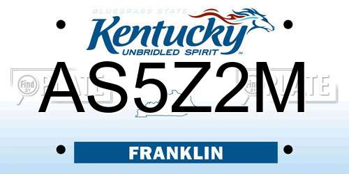 AS5Z2M Kentucky License Plate