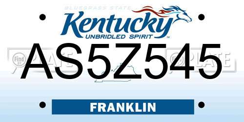 AS5Z545 Kentucky License Plate