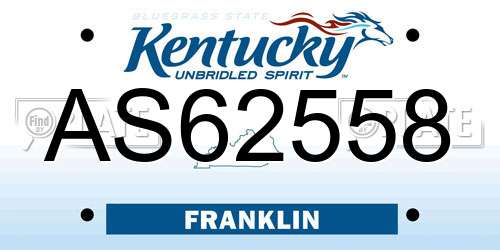 AS62558 Kentucky License Plate