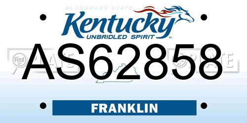 AS62858 Kentucky License Plate
