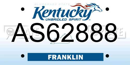 AS62888 Kentucky License Plate