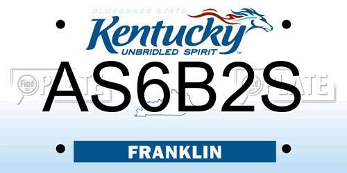 AS6B2S Kentucky License Plate