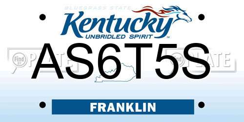AS6T5S Kentucky License Plate