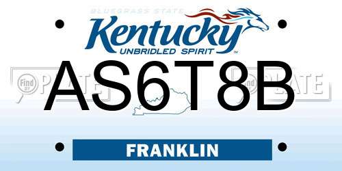 AS6T8B Kentucky License Plate