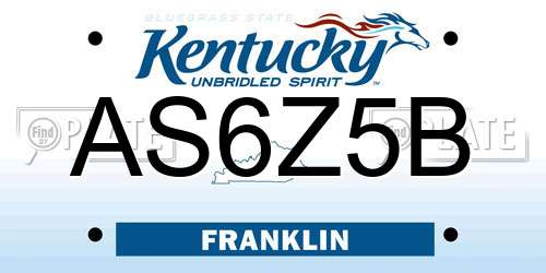 AS6Z5B Kentucky License Plate