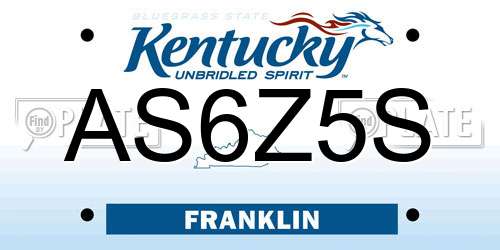 AS6Z5S Kentucky License Plate