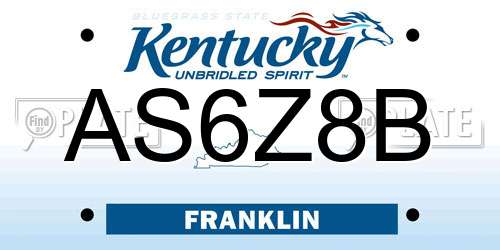 AS6Z8B Kentucky License Plate