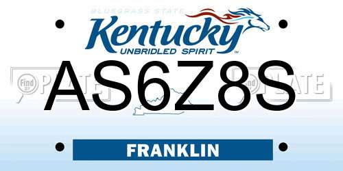 AS6Z8S Kentucky License Plate