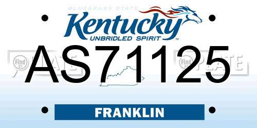 AS71125 Kentucky License Plate