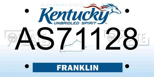 AS71128 Kentucky License Plate