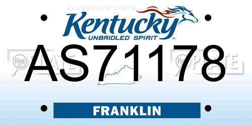 AS71178 Kentucky License Plate