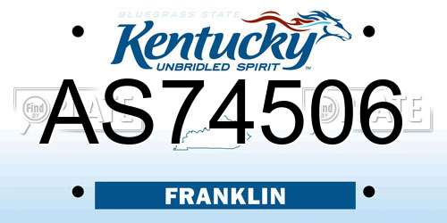 AS74506 Kentucky License Plate