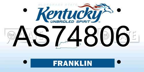 AS74806 Kentucky License Plate
