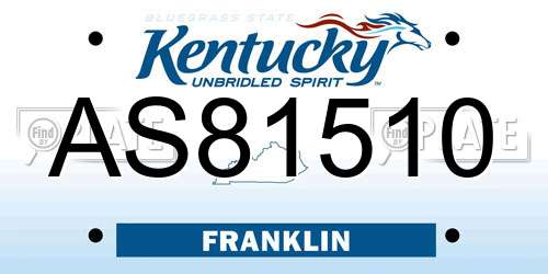 AS81510 Kentucky License Plate