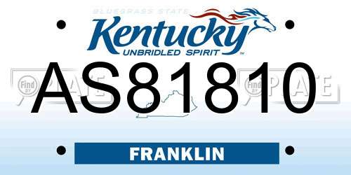 AS81810 Kentucky License Plate