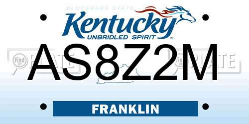 AS8Z2M Kentucky License Plate