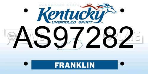 AS97282 Kentucky License Plate