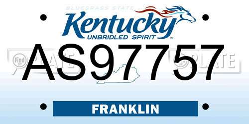 AS97757 Kentucky License Plate