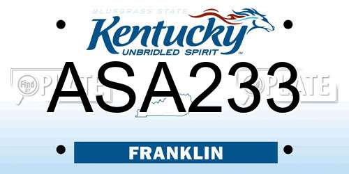 ASA233 Kentucky License Plate