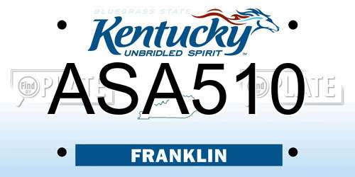 ASA510 Kentucky License Plate