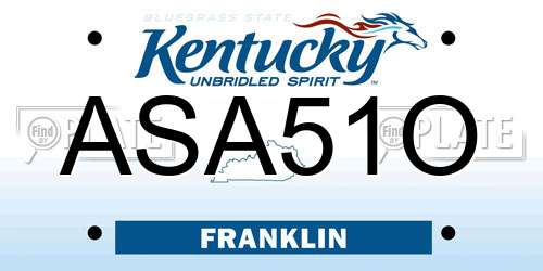 ASA51O Kentucky License Plate