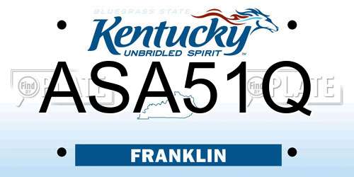 ASA51Q Kentucky License Plate