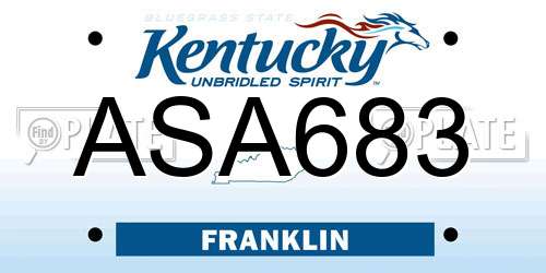 ASA683 Kentucky License Plate