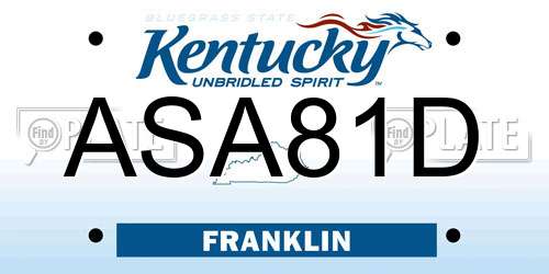 ASA81D Kentucky License Plate