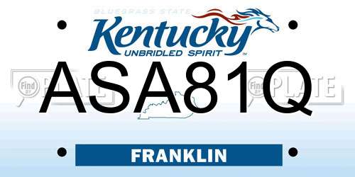 ASA81Q Kentucky License Plate