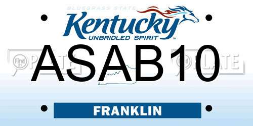 ASAB10 Kentucky License Plate