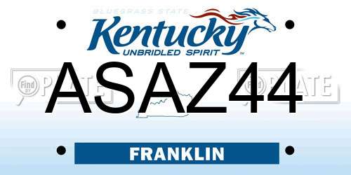 ASAZ44 Kentucky License Plate