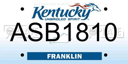 ASB1810 Kentucky License Plate