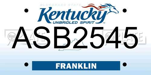 ASB2545 Kentucky License Plate