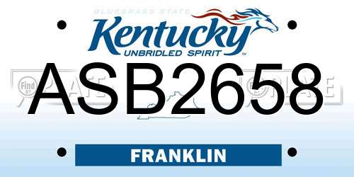 ASB2658 Kentucky License Plate