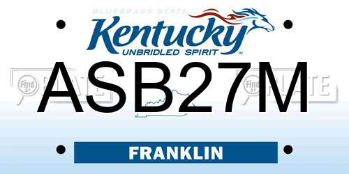 ASB27M Kentucky License Plate