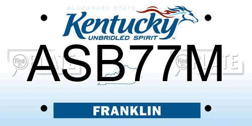 ASB77M Kentucky License Plate