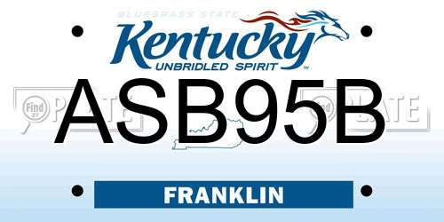 ASB95B Kentucky License Plate