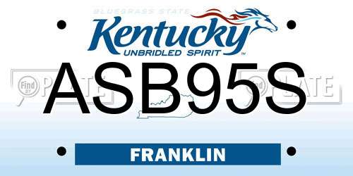ASB95S Kentucky License Plate