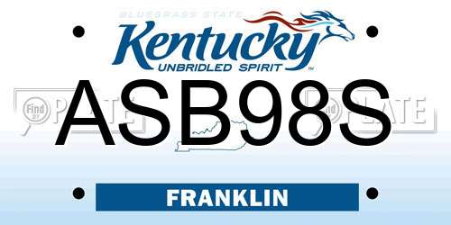 ASB98S Kentucky License Plate