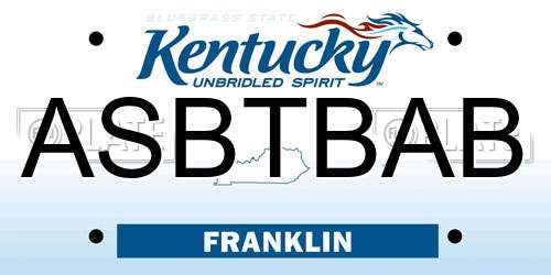 ASBTBAB Kentucky License Plate