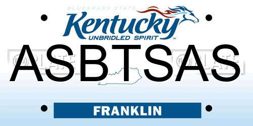 ASBTSAS Kentucky License Plate