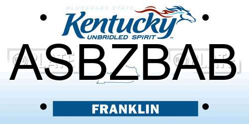 ASBZBAB Kentucky License Plate