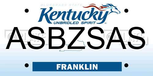 ASBZSAS Kentucky License Plate