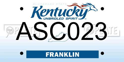 ASC023 Kentucky License Plate