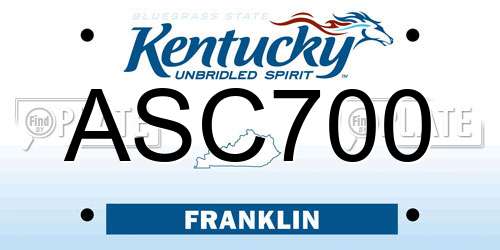 ASC700 Kentucky License Plate