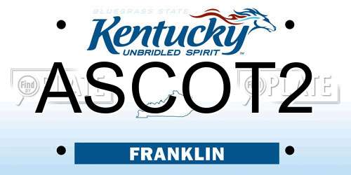 ASCOT2 Kentucky License Plate
