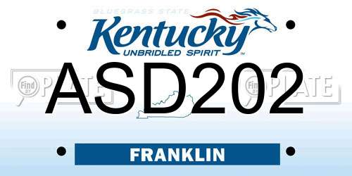 ASD202 Kentucky License Plate